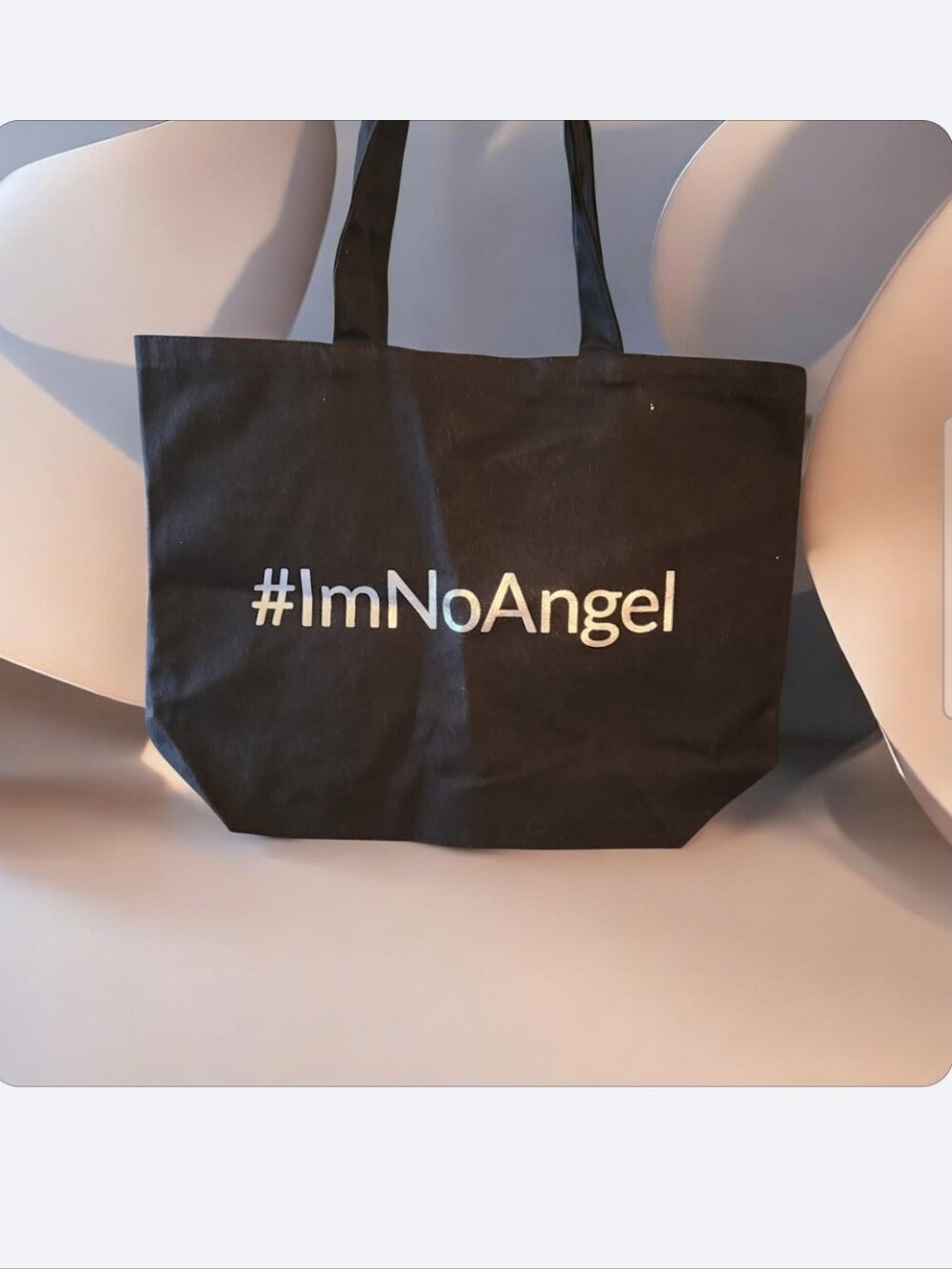 #ImNoAngel Black Canvas Tote Bag■ Nwt
